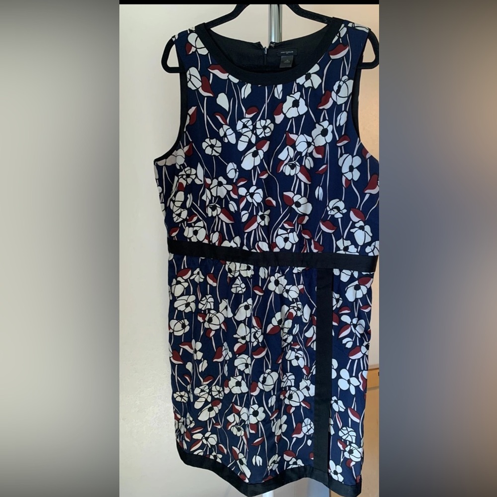 Ann Taylor Black and White Floral Dress
